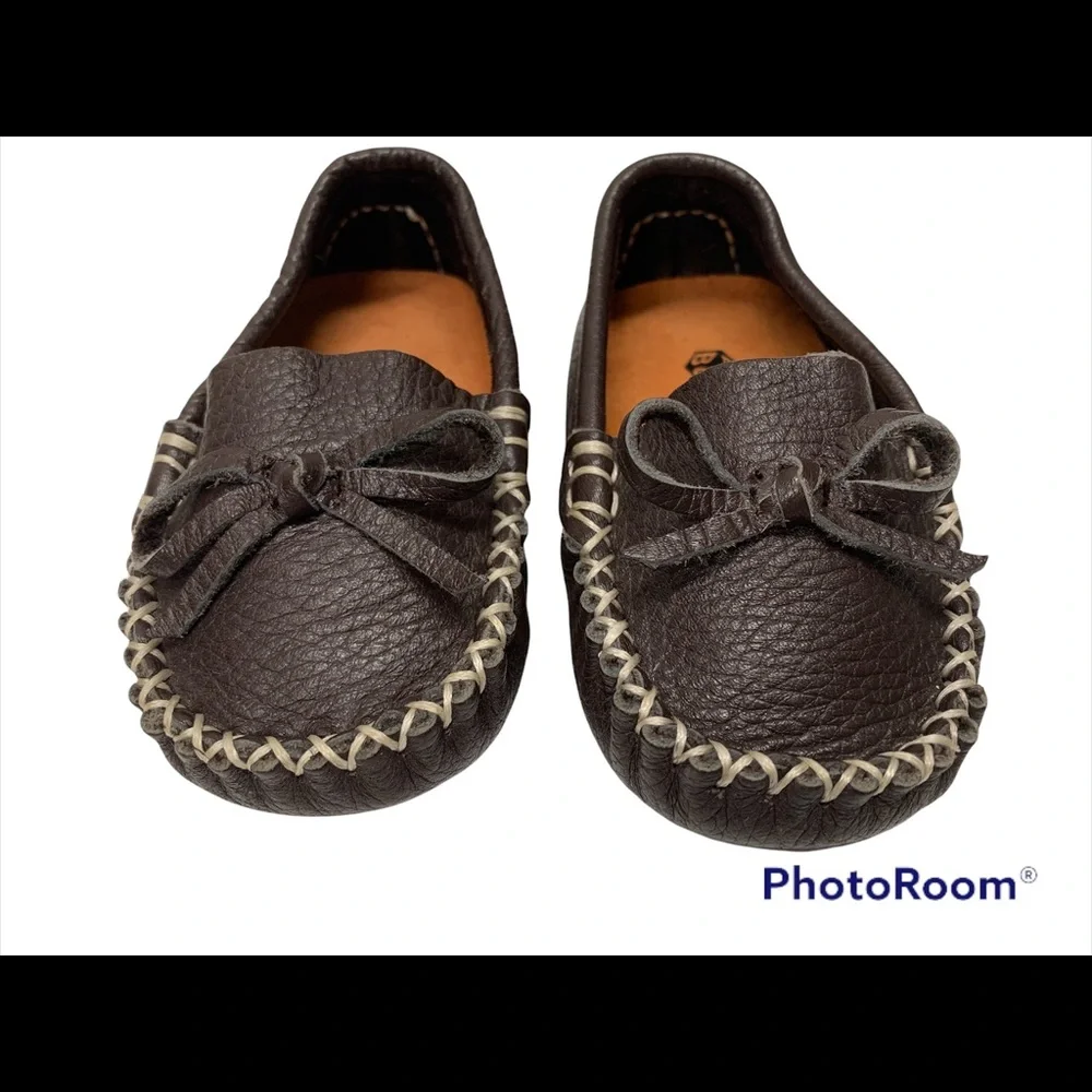 AUGUSTA BABY Loafer Moccasin with Gommino Sole Genuine Leather, brown, 5 toddler